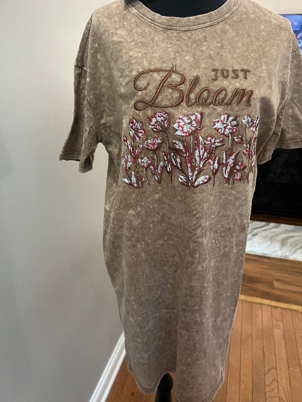 Merigold Kiss Embroidered T-Shirt Dress
